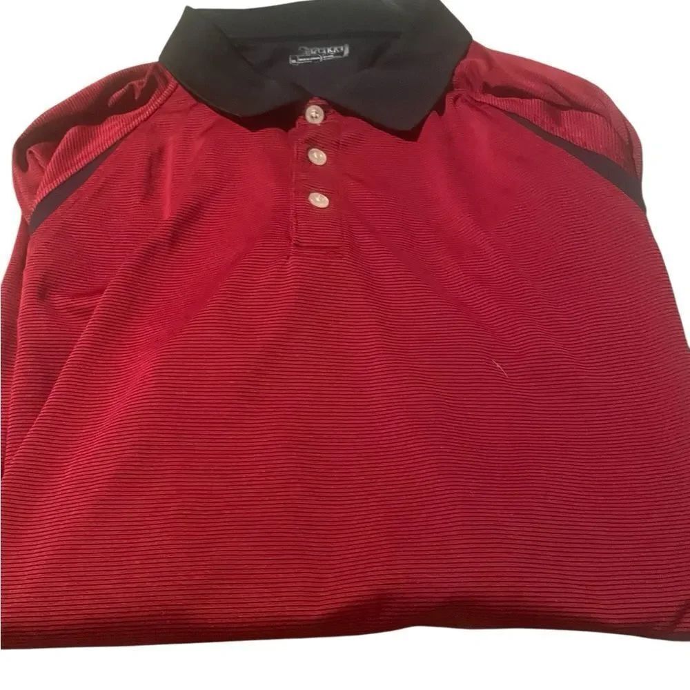 Slazenger Red and Black Polo Shirt long sleeved perfect for golf size XLT